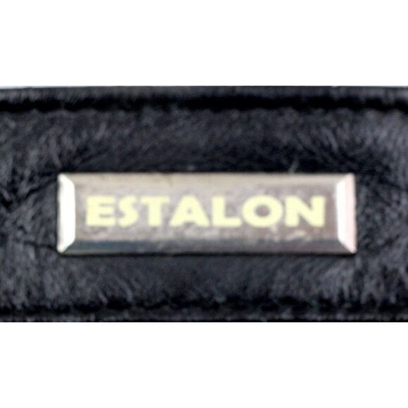 ESTALON BLACK GENUINE LEATHER ZIP TOP CROSSBODY MESSENDGER SHOULDER BAG PURSE - Picture 5 of 15